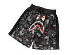 BAPE Space Camo Shark Sweat Shorts