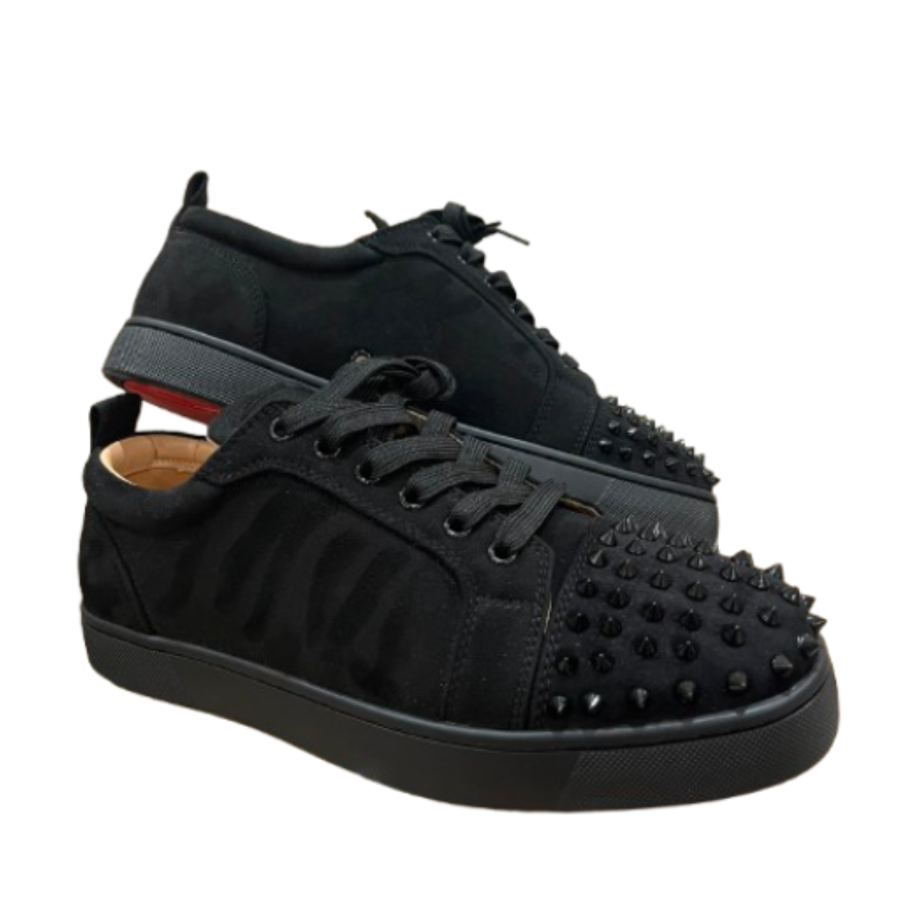 Christian Louboutin Louis Junior Spikes Black Suede (Triple Black)