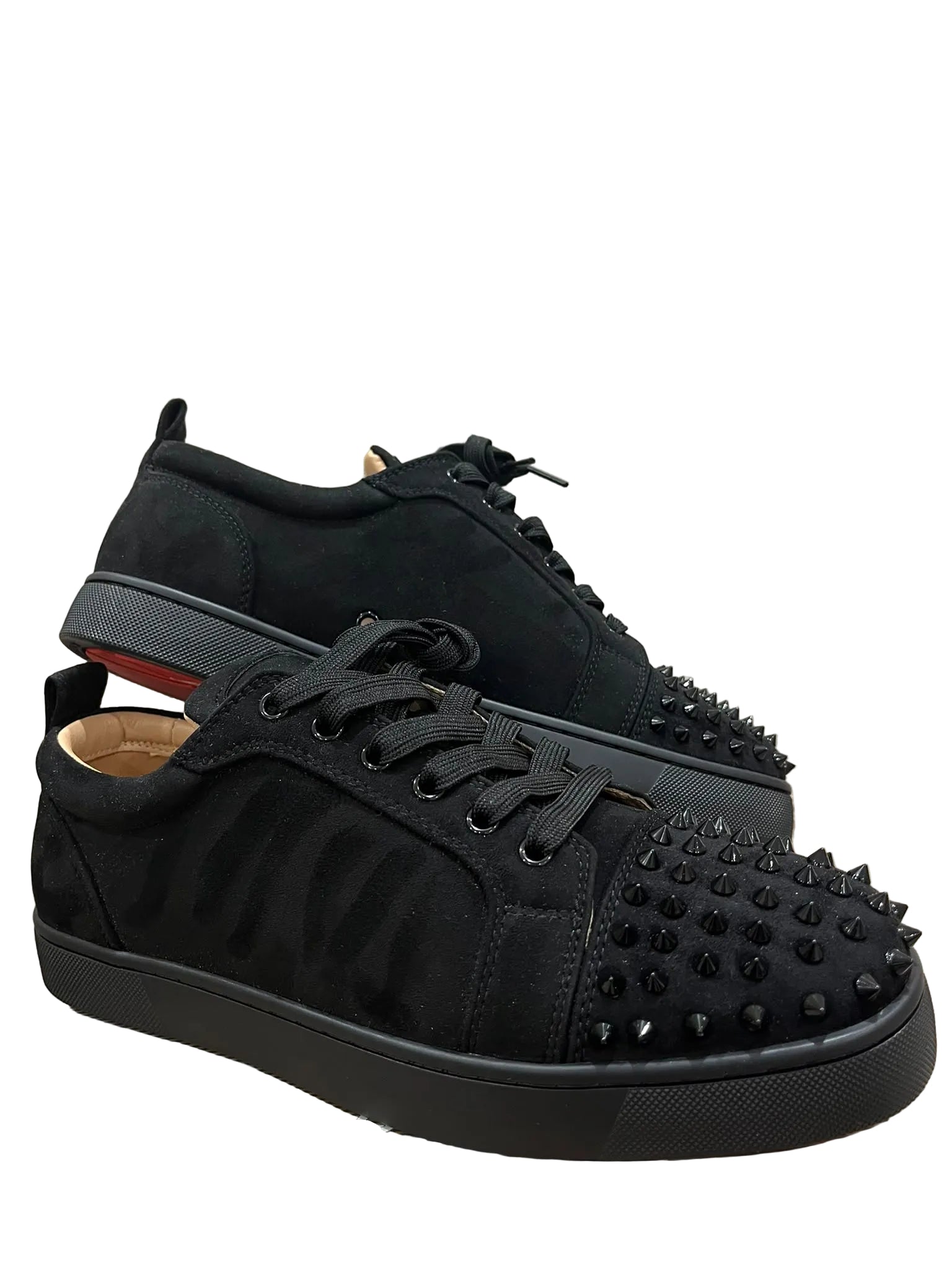 Christian Louboutin Louis Junior Spikes Black Suede (Triple Black)
