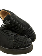 Christian Louboutin Louis Junior Spikes Black Suede (Triple Black)