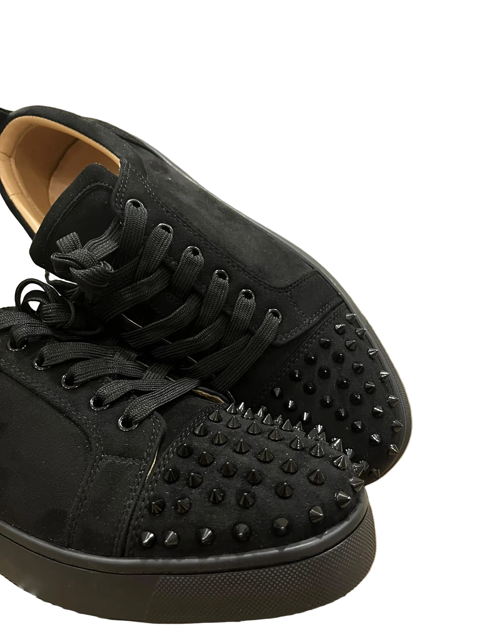 Christian Louboutin Louis Junior Spikes Black Suede (Triple Black)