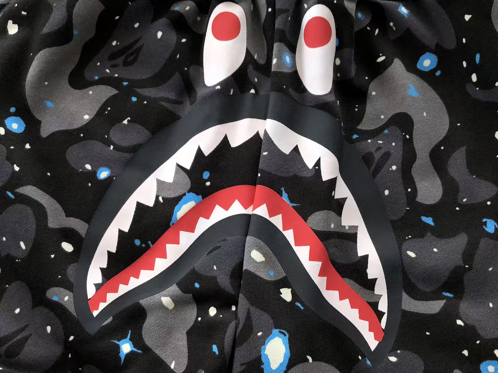 BAPE Space Camo Shark Sweat Shorts