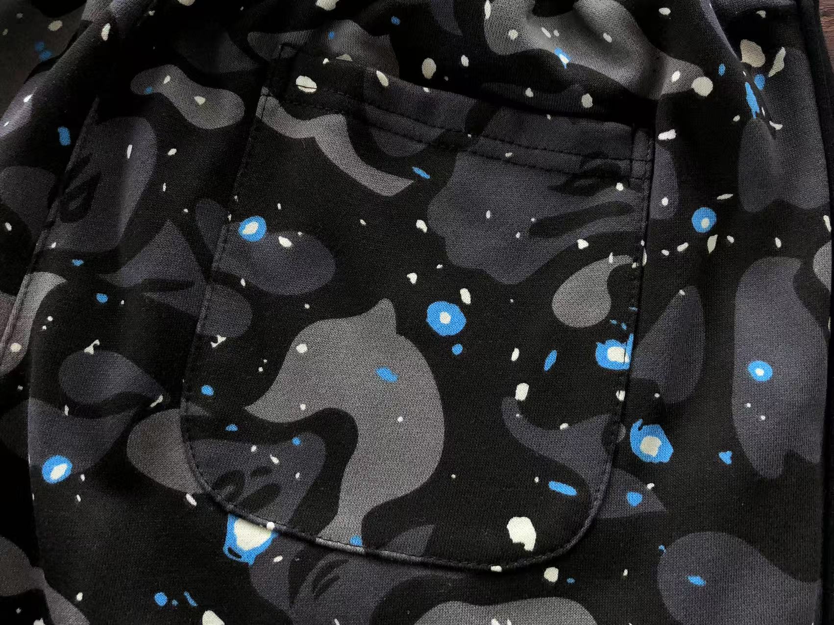 BAPE Space Camo Shark Sweat Shorts
