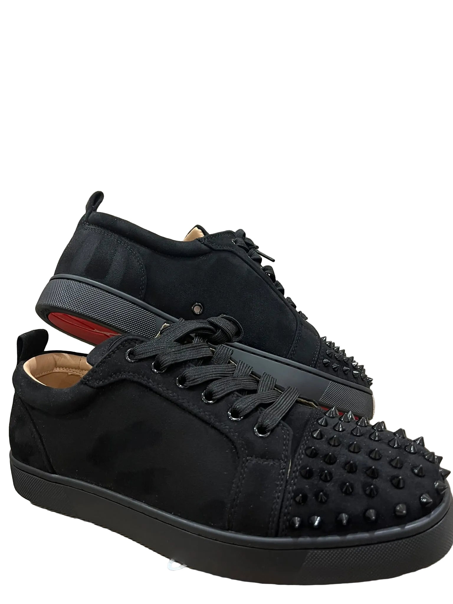 Christian Louboutin Louis Junior Spikes Black Suede (Triple Black)